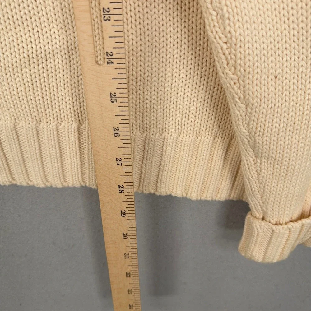 Vintage Polo Ralph Lauren Sweater Mens XL Cream American Flag Knit Preppy USA